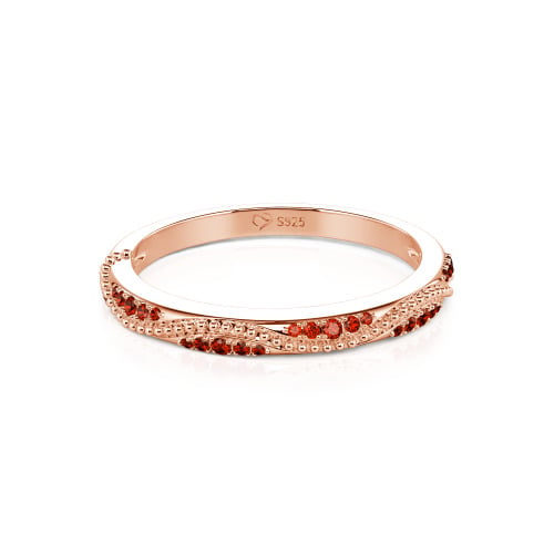 Jeulia Vintage Wave Milgrain Eternity Band Sterling Silver