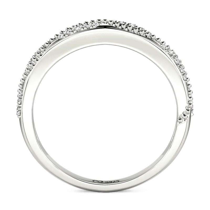 Jeulia Argolla de Eternidad Vintage con Diseño de Ola y Milgrain de Plata de Ley