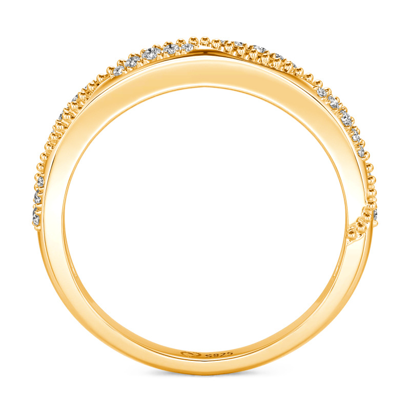 Jeulia Vintage Wave Milgrain Eternity Band Sterling Silver