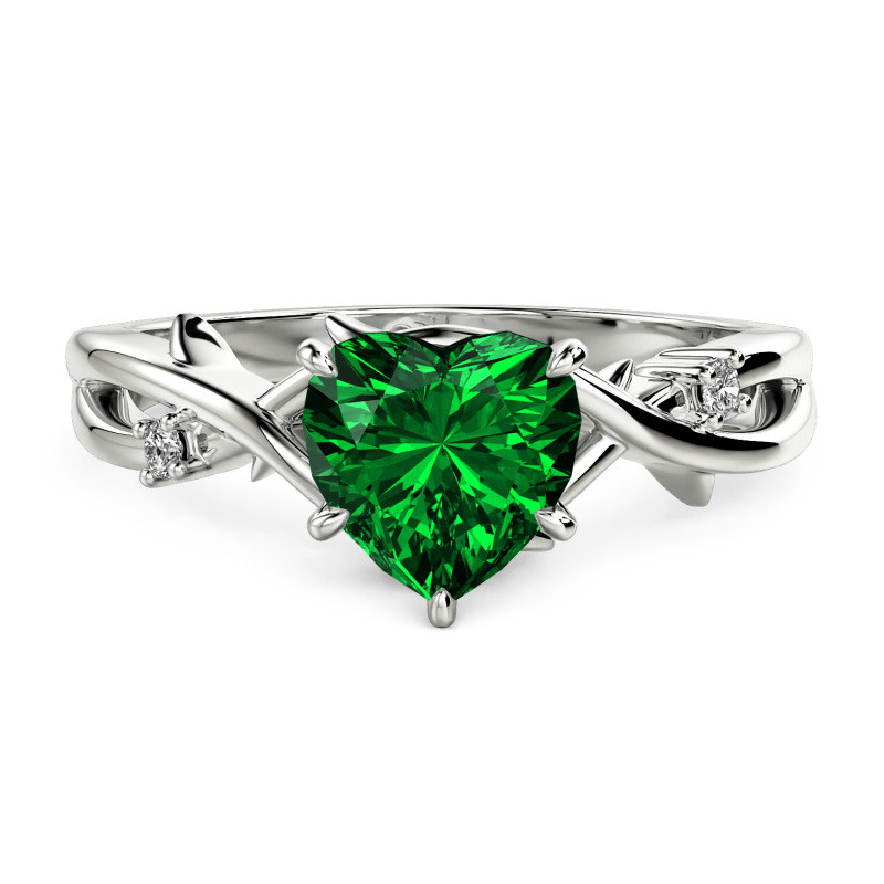 Jeulia Anillo de Compromiso de Corazón Personalizado con Espinas de Infinito