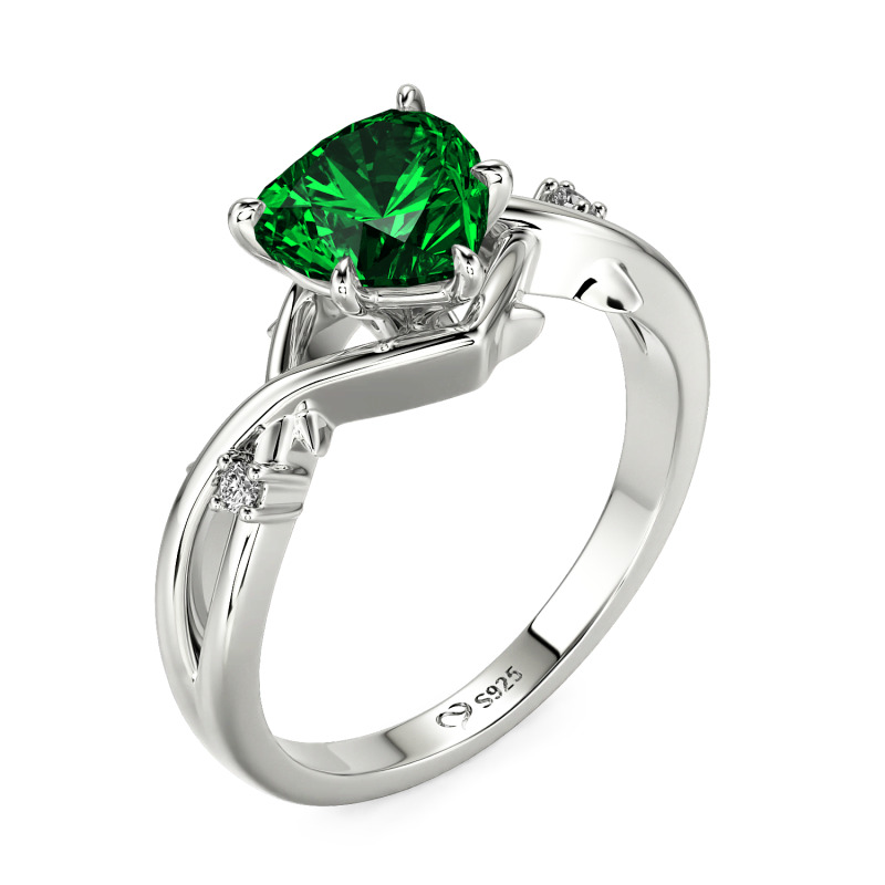 Jeulia Anillo de Compromiso de Corazón Personalizado con Espinas de Infinito