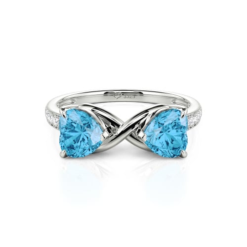 Jeulia Custom Double Heart Two Tone Infinity Ring