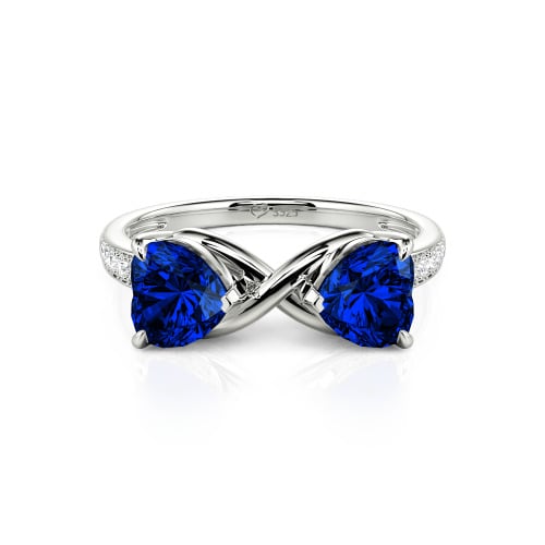 Jeulia Custom Double Heart Two Tone Infinity Ring