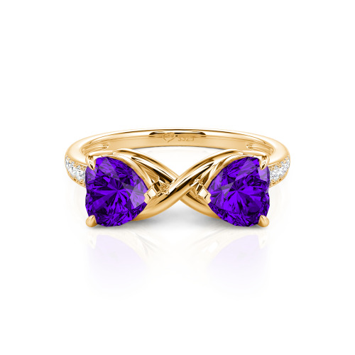Jeulia Custom Double Heart Two Tone Infinity Ring