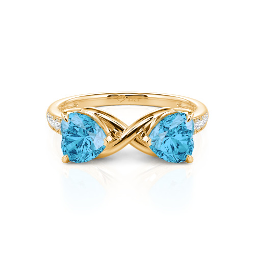 Jeulia Custom Double Heart Two Tone Infinity Ring