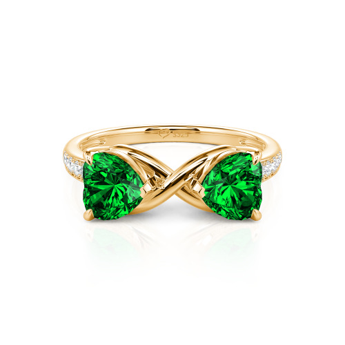 Jeulia Custom Double Heart Two Tone Infinity Ring