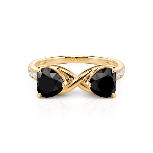 Jeulia Custom Double Heart Two Tone Infinity Ring