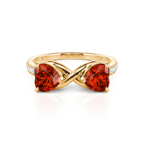 Jeulia Custom Double Heart Two Tone Infinity Ring