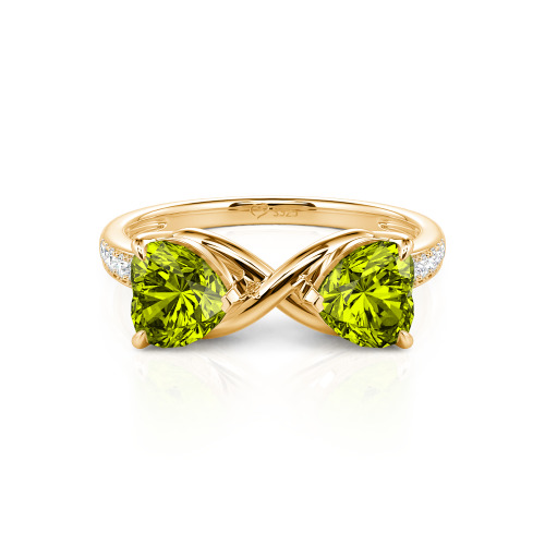 Jeulia Custom Double Heart Two Tone Infinity Ring