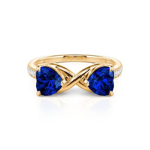 Jeulia Custom Double Heart Two Tone Infinity Ring