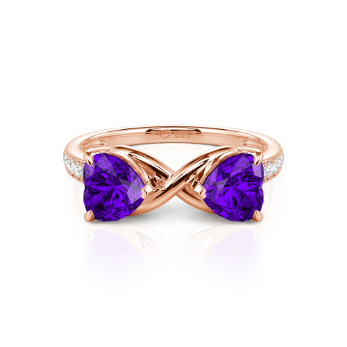 Jeulia Custom Double Heart Two Tone Infinity Ring