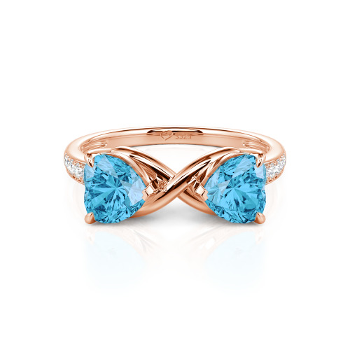 Jeulia Custom Double Heart Two Tone Infinity Ring