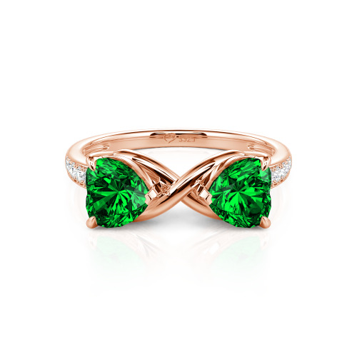 Jeulia Custom Double Heart Two Tone Infinity Ring