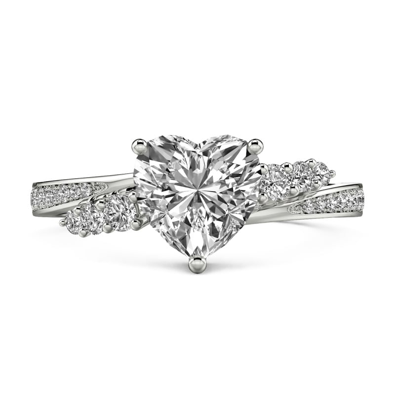 Jeulia Twist Custom Heart Cut Engagement Ring