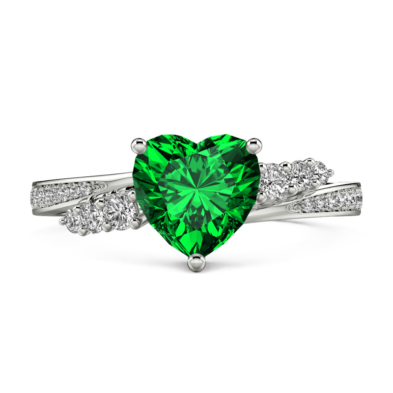 Jeulia Twist Custom Heart Cut Engagement Ring