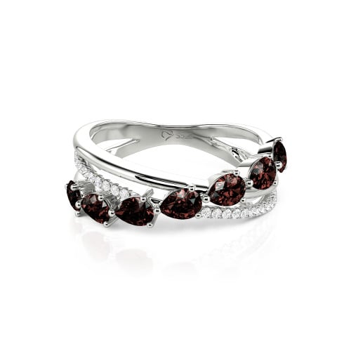 Jeulia Intertwined Pear Custom Eternity Band Sterling Silver