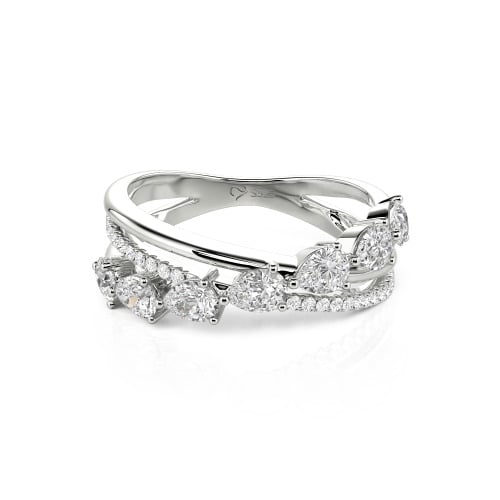 Jeulia Intertwined Pear Custom Eternity Band Sterling Silver