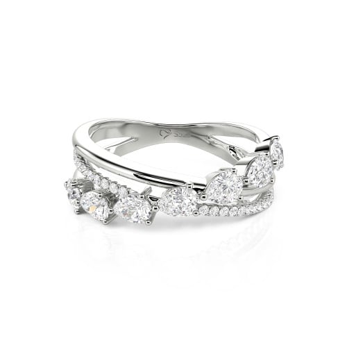 Jeulia Intertwined Pear Custom Eternity Band Sterling Silver