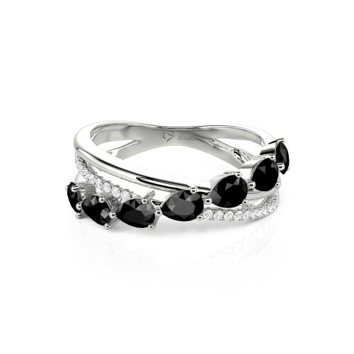 Jeulia Intertwined Pear Custom Eternity Band Sterling Silver