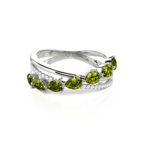 Jeulia Intertwined Pear Custom Eternity Band Sterling Silver