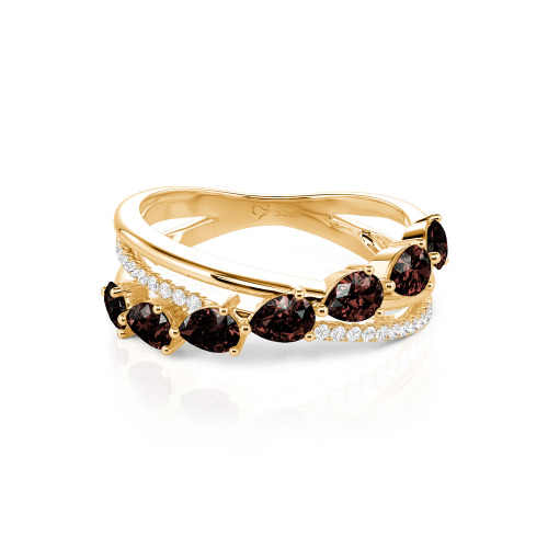 Jeulia Intertwined Pear Custom Eternity Band Sterling Silver