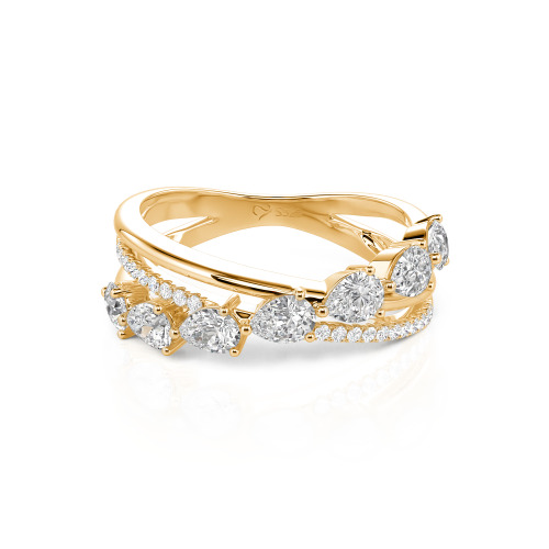 Jeulia Intertwined Pear Custom Eternity Band Sterling Silver