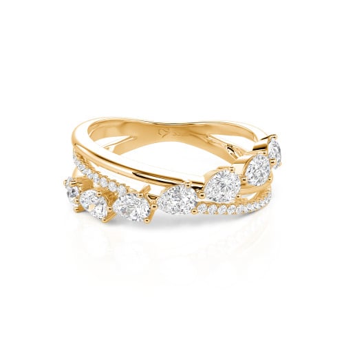 Jeulia Intertwined Pear Custom Eternity Band Sterling Silver