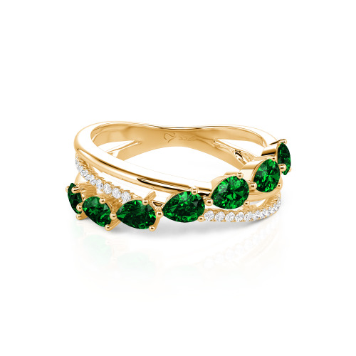 Jeulia Intertwined Pear Custom Eternity Band Sterling Silver