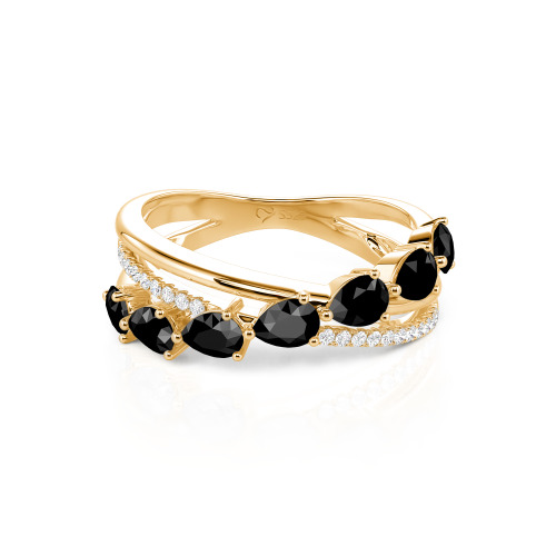 Jeulia Intertwined Pear Custom Eternity Band Sterling Silver