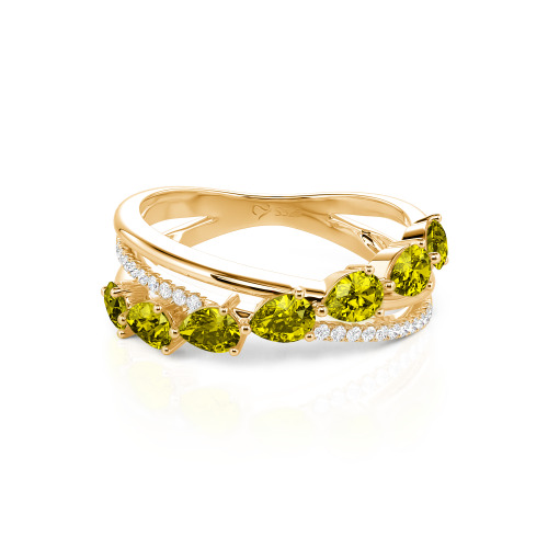 Jeulia Intertwined Pear Custom Eternity Band Sterling Silver