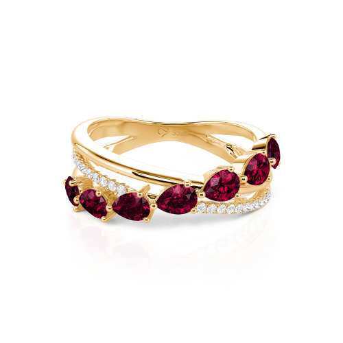 Jeulia Intertwined Pear Custom Eternity Band Sterling Silver