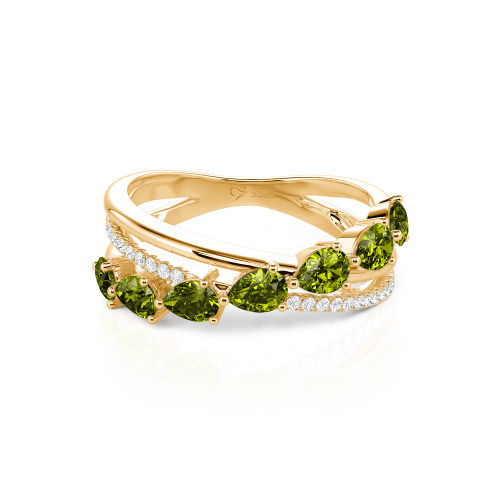 Jeulia Intertwined Pear Custom Eternity Band Sterling Silver