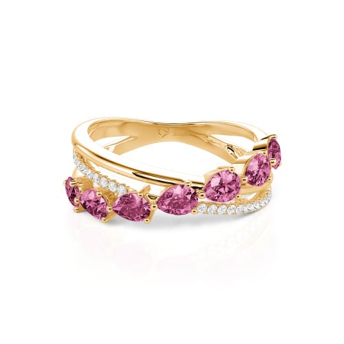 Jeulia Intertwined Pear Custom Eternity Band Sterling Silver