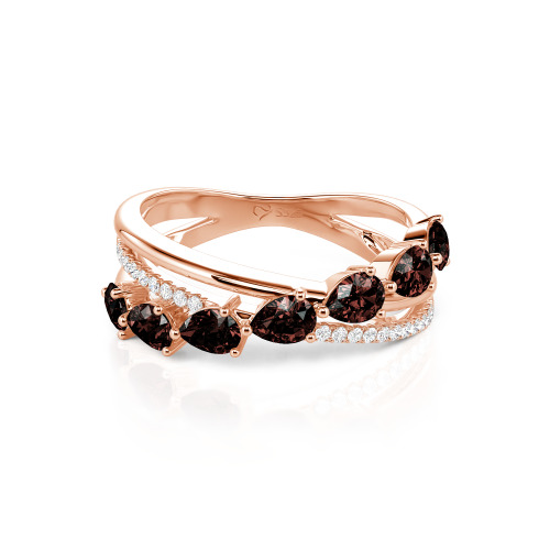 Jeulia Intertwined Pear Custom Eternity Band Sterling Silver