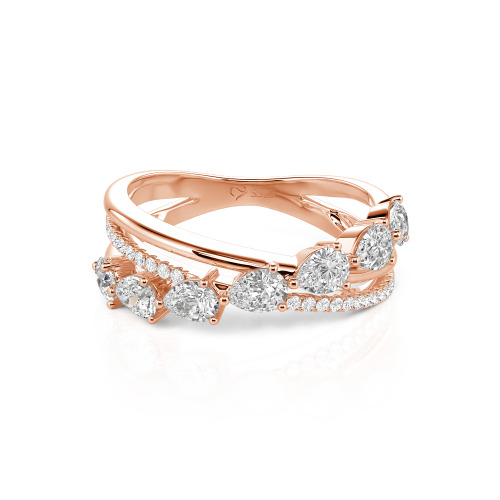 Jeulia Intertwined Pear Custom Eternity Band Sterling Silver
