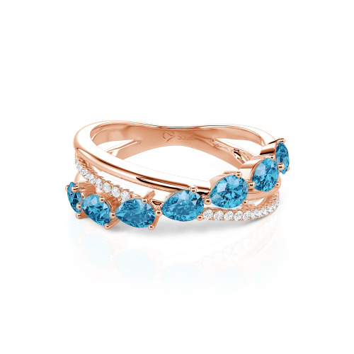 Jeulia Intertwined Pear Custom Eternity Band Sterling Silver