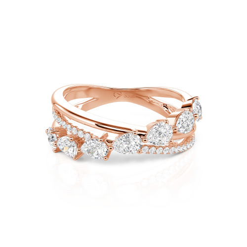 Jeulia Intertwined Pear Custom Eternity Band Sterling Silver