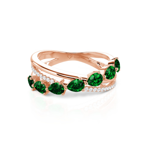 Jeulia Intertwined Pear Custom Eternity Band Sterling Silver