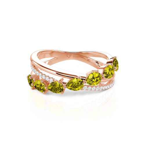 Jeulia Intertwined Pear Custom Eternity Band Sterling Silver
