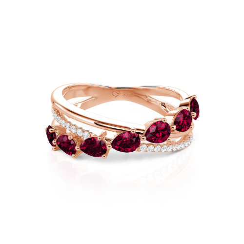Jeulia Intertwined Pear Custom Eternity Band Sterling Silver
