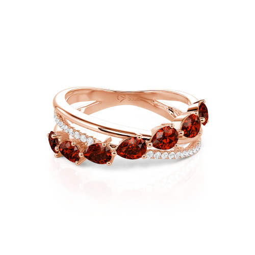 Jeulia Intertwined Pear Custom Eternity Band Sterling Silver