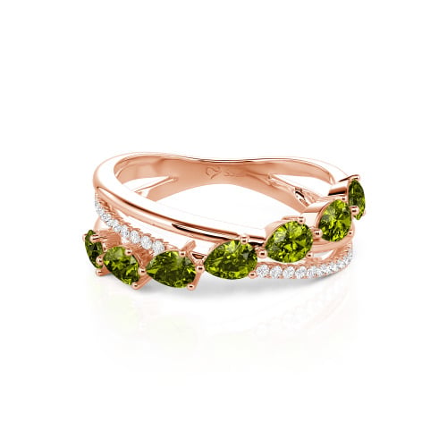 Jeulia Intertwined Pear Custom Eternity Band Sterling Silver