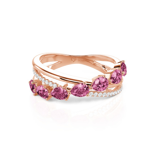 Jeulia Intertwined Pear Custom Eternity Band Sterling Silver