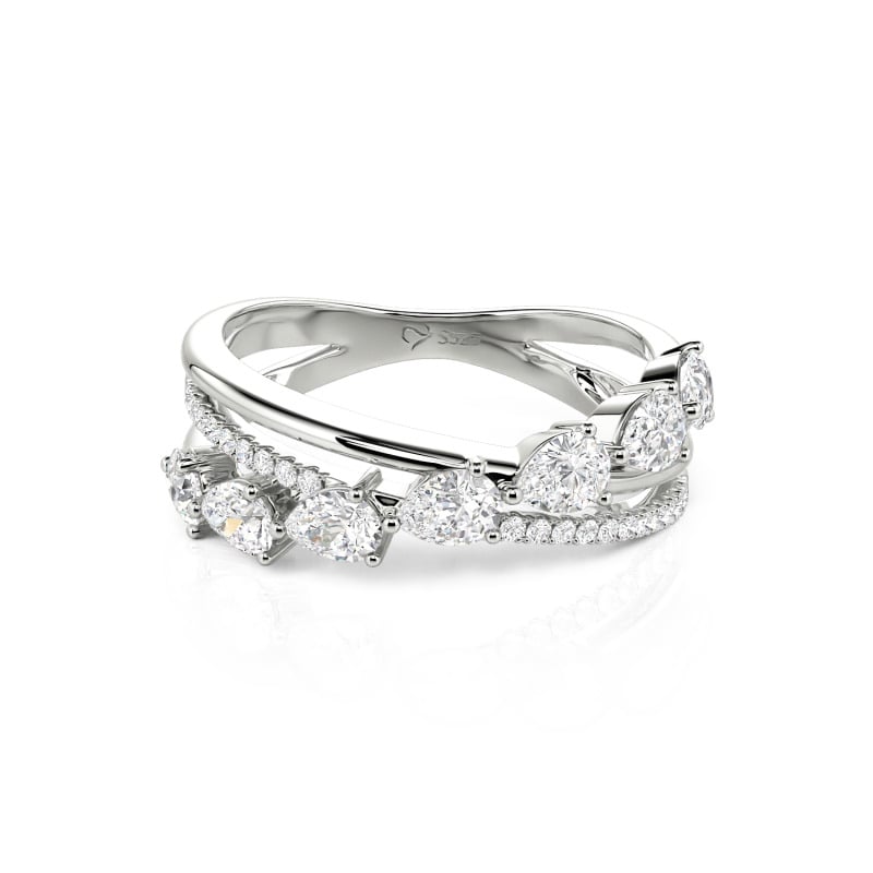 Jeulia Bague Éternité Poires Entrelacées Personnalisée en Argent Sterling