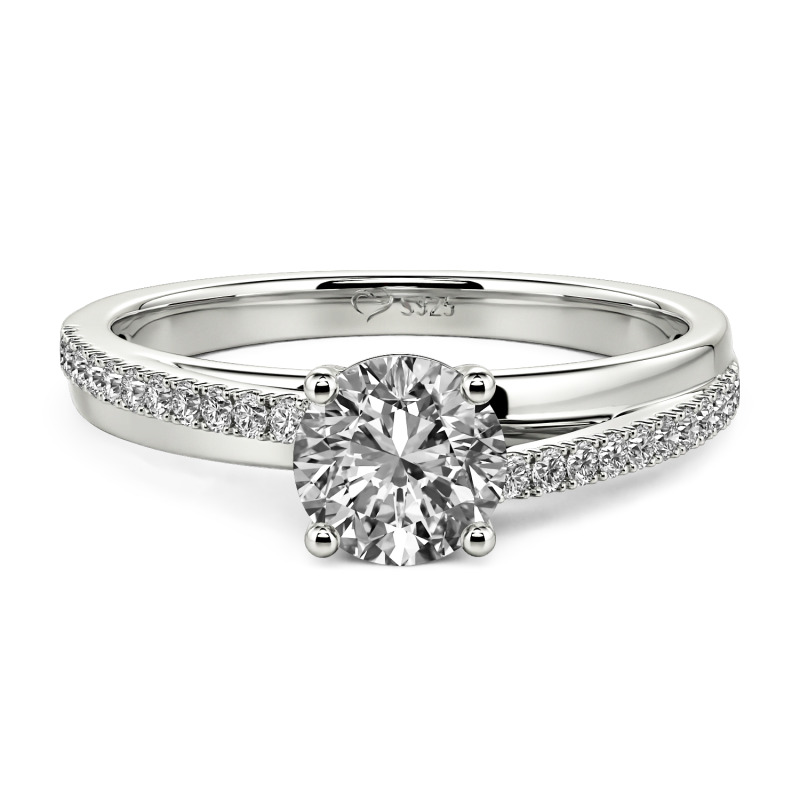 Jeulia Custom Solitaire Engagement Ring Sterling Silver