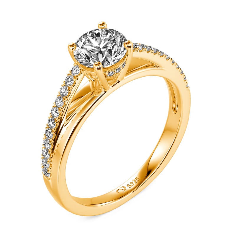 Jeulia Custom Solitaire Engagement Ring Sterling Silver