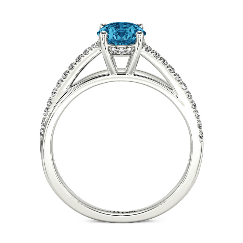 Jeulia Anillo de Compromiso Solitario Personalizado de Plata Esterlina