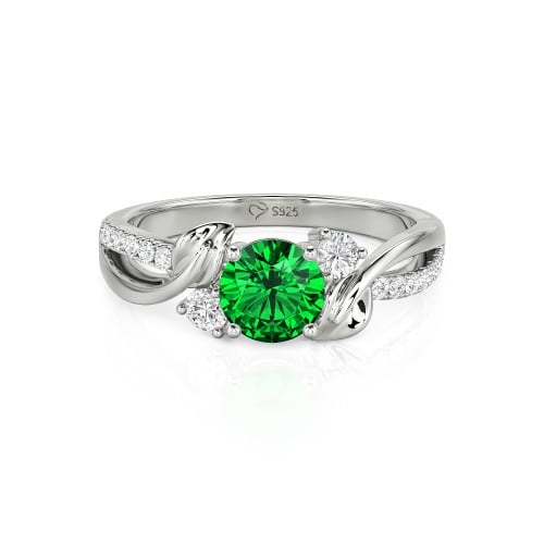 Jeulia Amore Twisted Leaf Custom Three Stone Engagement Ring
