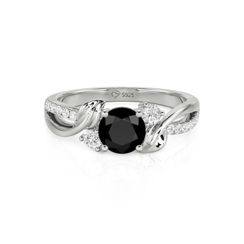 Jeulia Amore Twisted Leaf Custom Three Stone Engagement Ring