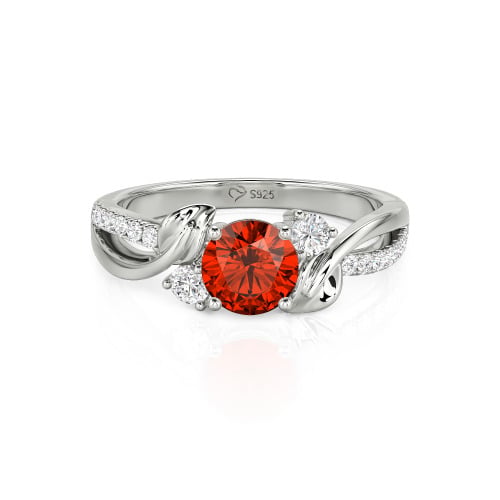 Jeulia Amore Twisted Leaf Custom Three Stone Engagement Ring